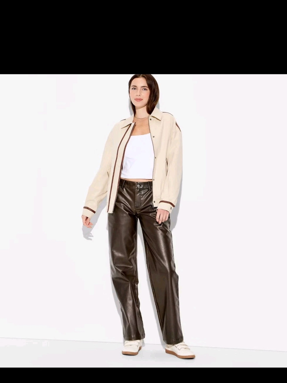 Chocolate Brown Faux Leather  Pants